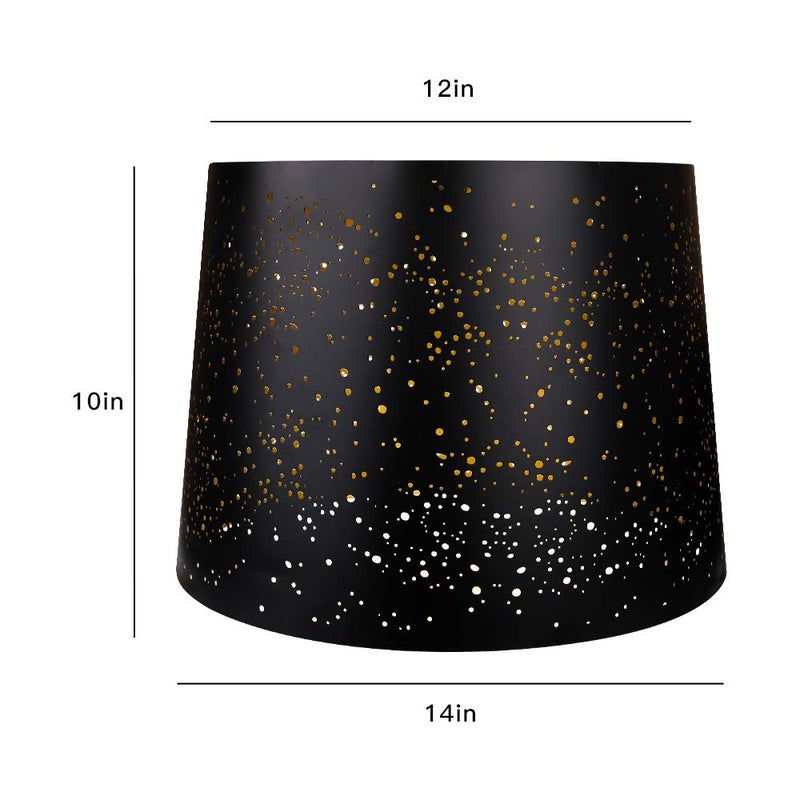 ALUCSET Metal Etching Process Large Lamp Shades, Alucset Drum Big Lampshades for Table Lamp and Floor Light, Sky Stars Design, 12x14x10 inch, Spider - Image 3